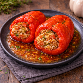 Ardei umpluți cu orez și legume