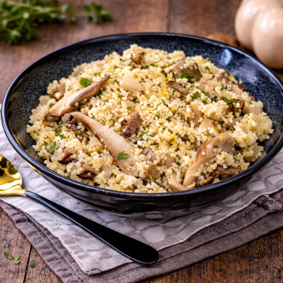 Bulgur cu ciuperci Pleurotus