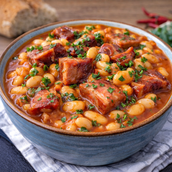 Mâncare de fasole cu afumătură