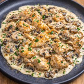 Pui cu ciuperci și smântână