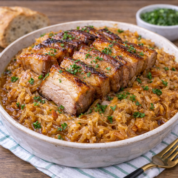 Varză acră cu piept de porc